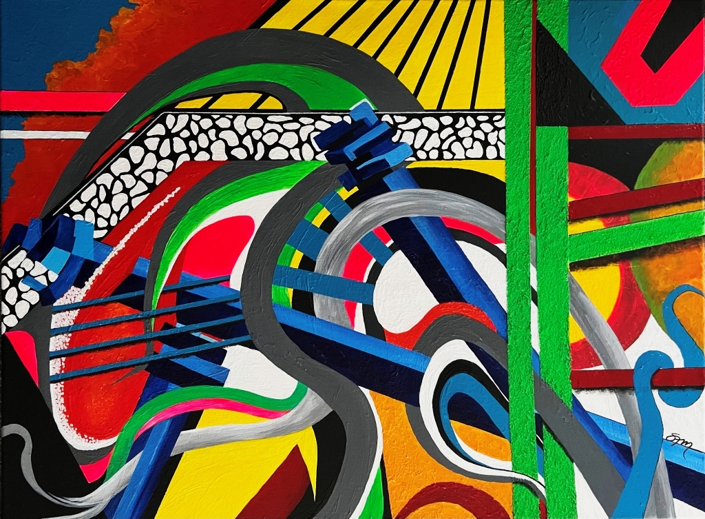 A Futile Attempt to Contain Feminine Energy, acrylic on 36x48 gallery wrap canvas