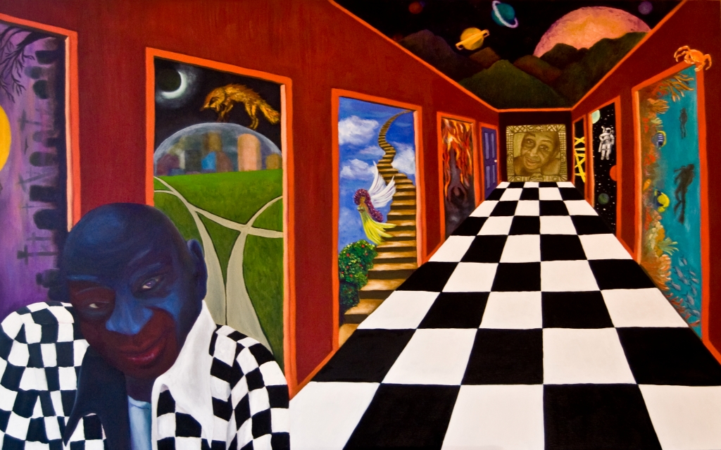 Eshu's Bidness, oil on 30x48 gallery wrap canvas