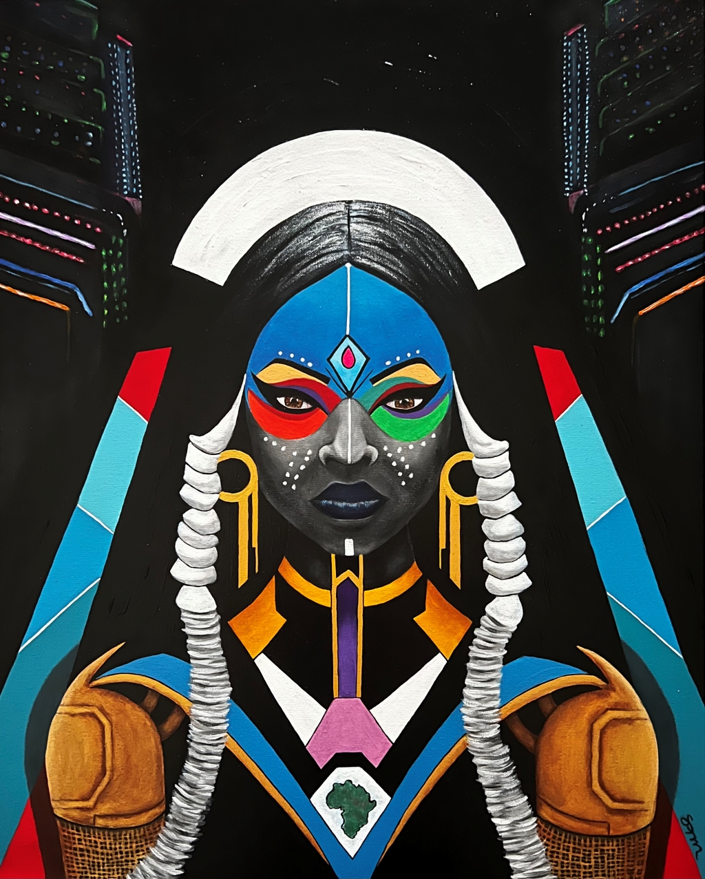 Warrior 3000, acrylic on 24x30 gallery wrap canvas