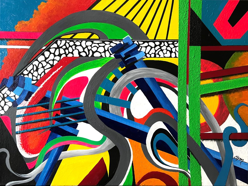 A Futile Attempt to Contain Infinite Feminine Energy, acrylic on 30x40 canvas