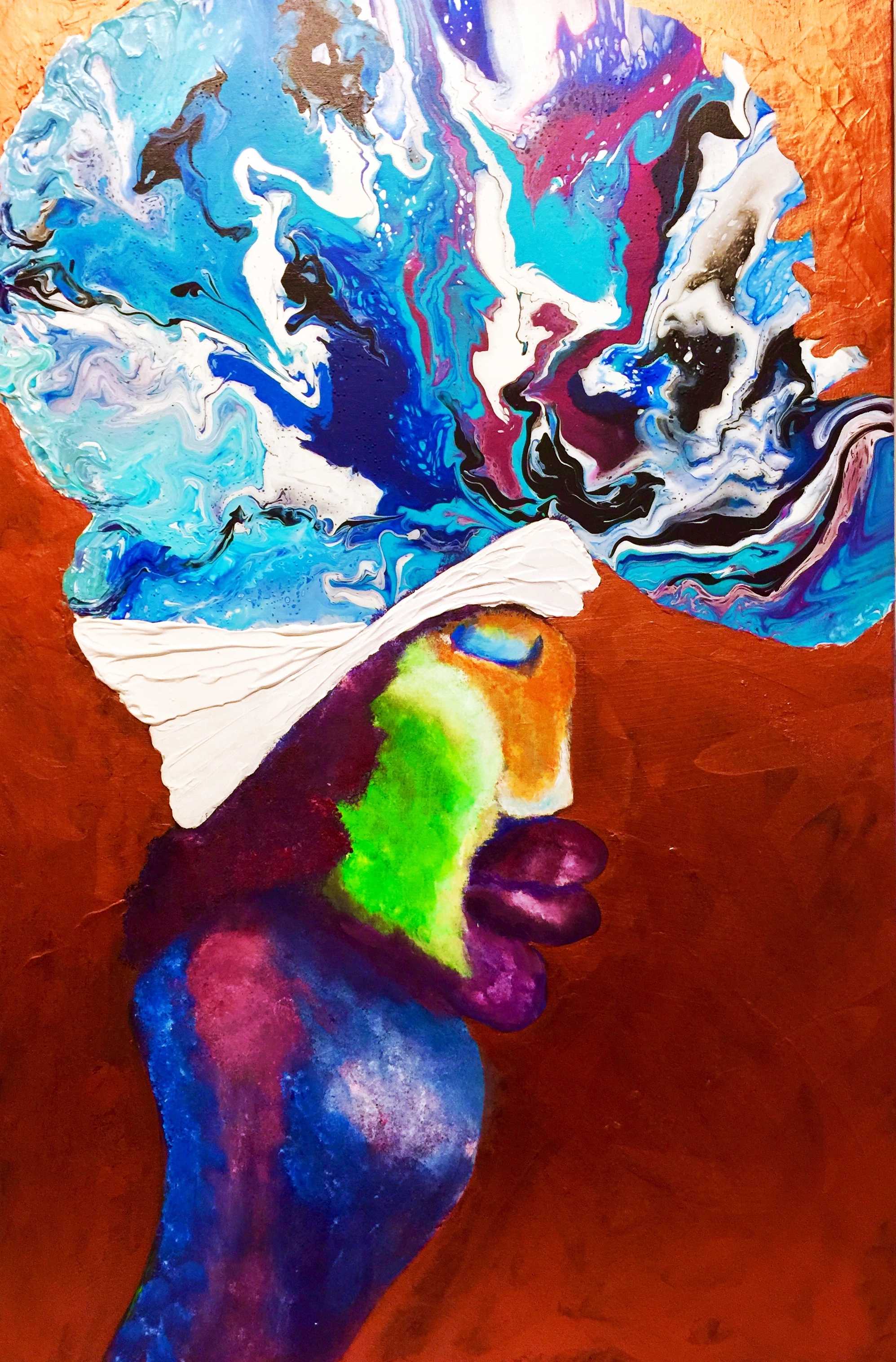 Glory in the Crown, acrylic on 24x36 canvas