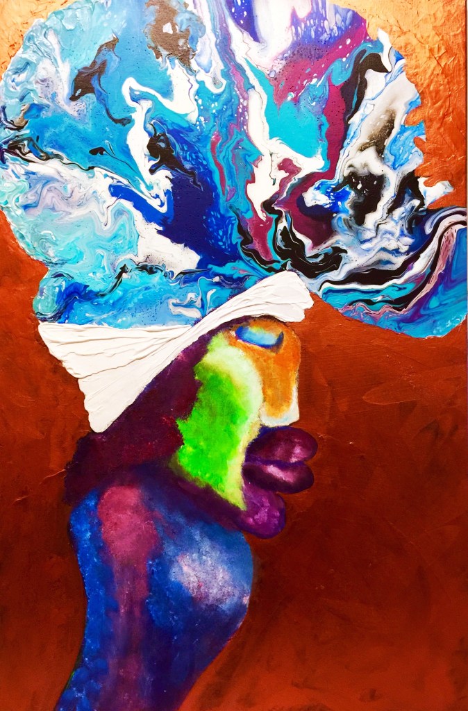 Glory in the Crown, acrylic on 24x36 canvas