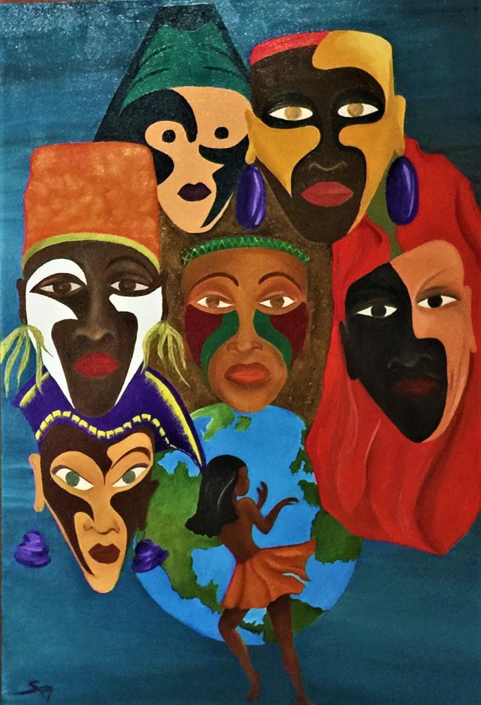 Gurl in the World, oil on 24x36 canvas