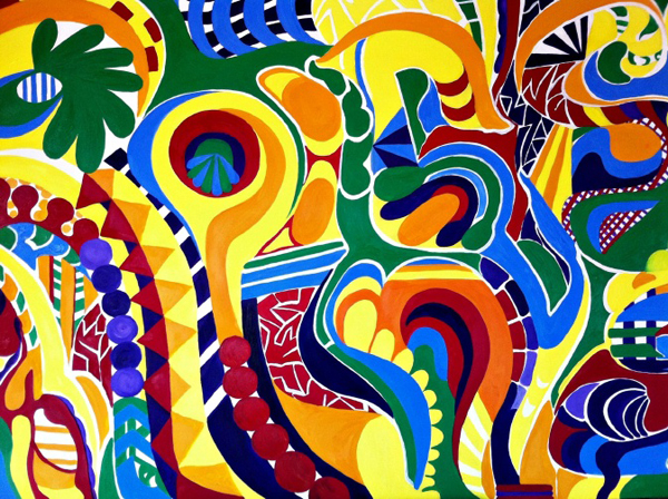 Happiness is Loud, oil on 36x48 gallery canvas