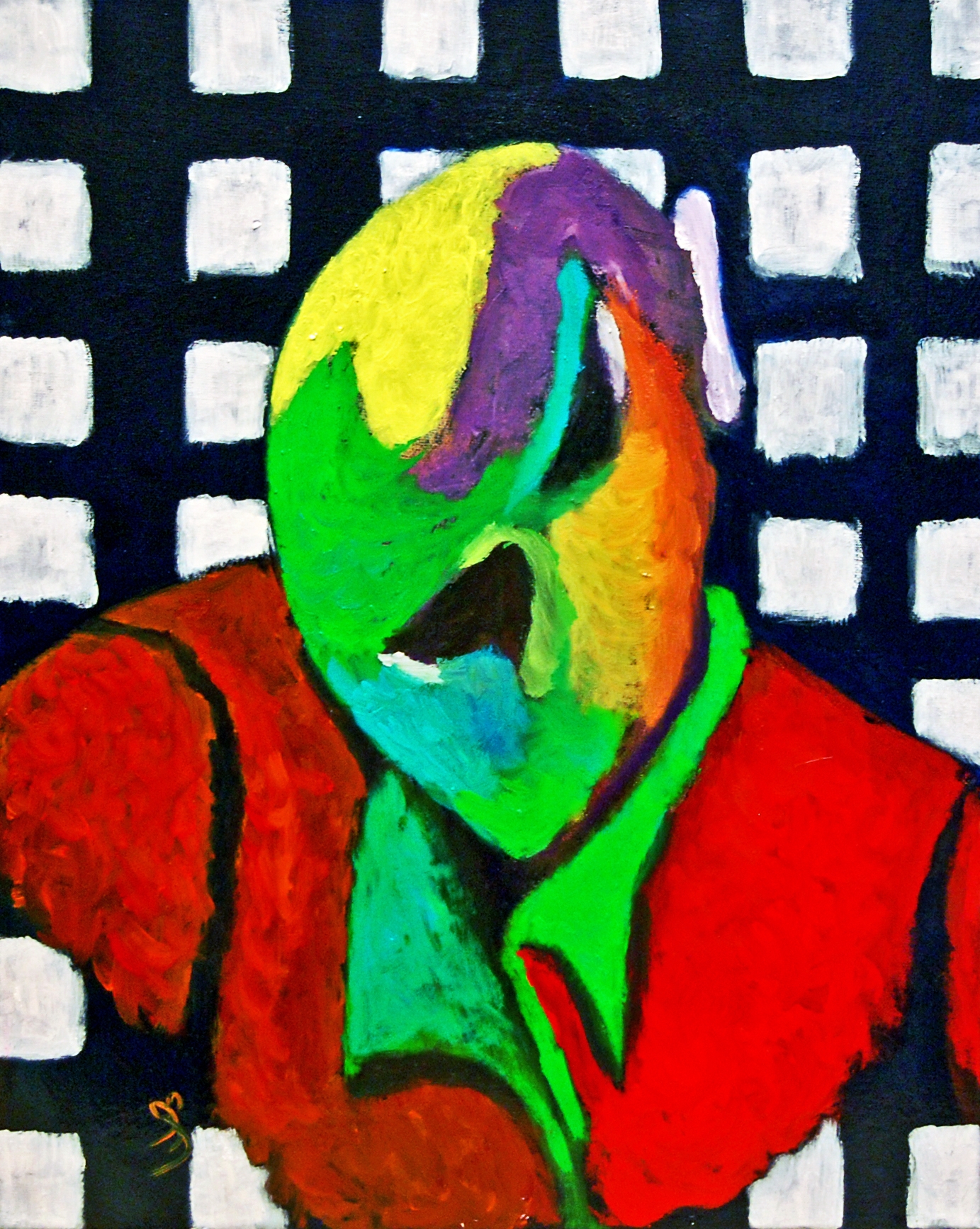 Not a Checkered Man, oil on 18x24 canvas