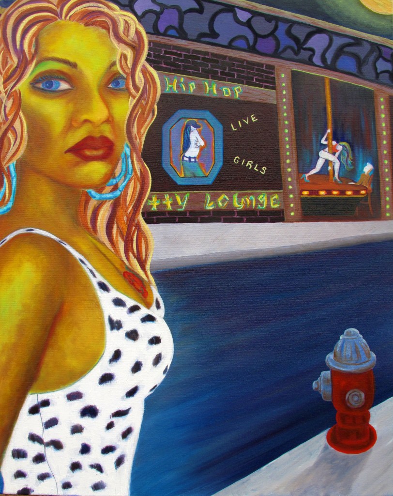 Paper Doll Stroll, oil on 24x30 gallery canvas