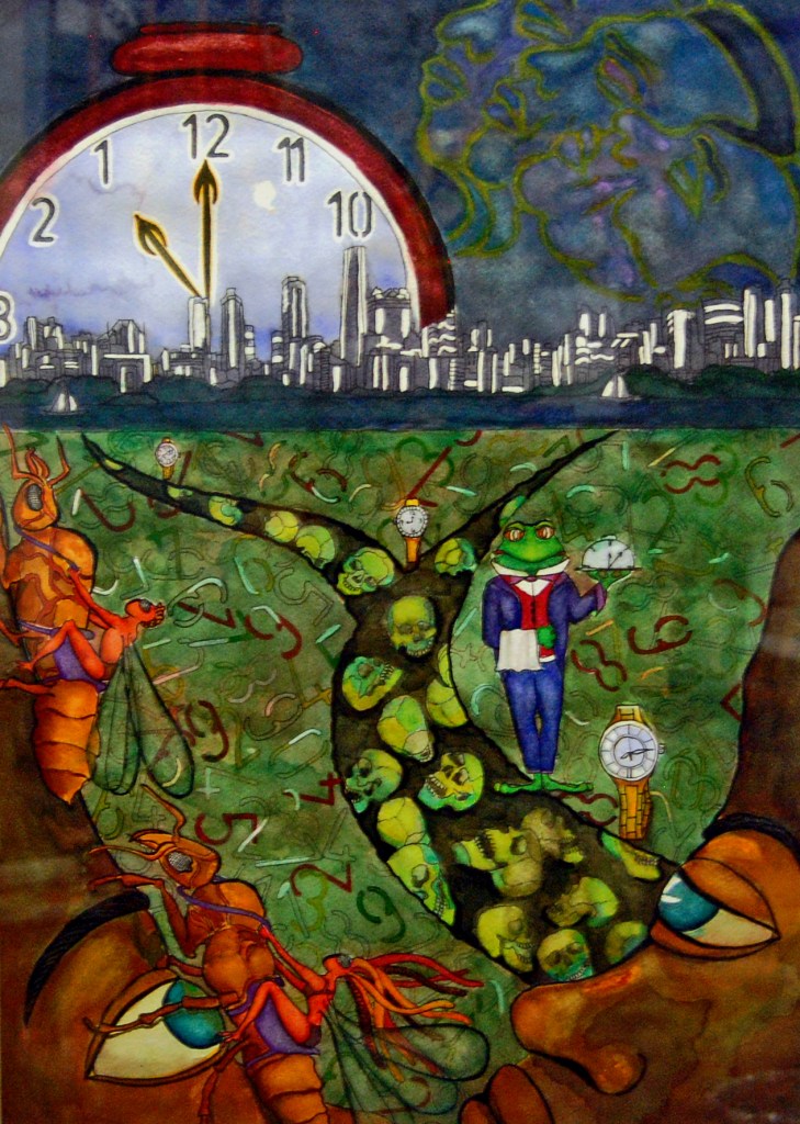 Serving Time, water color on 11x14 paper, framed