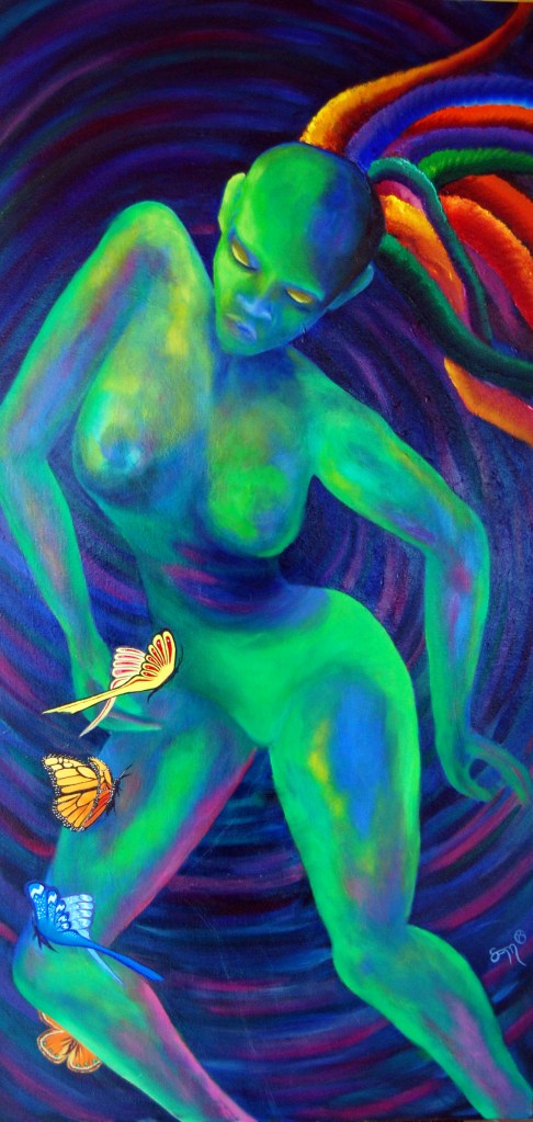 Summoned, oil on 24x48 gallery canvas