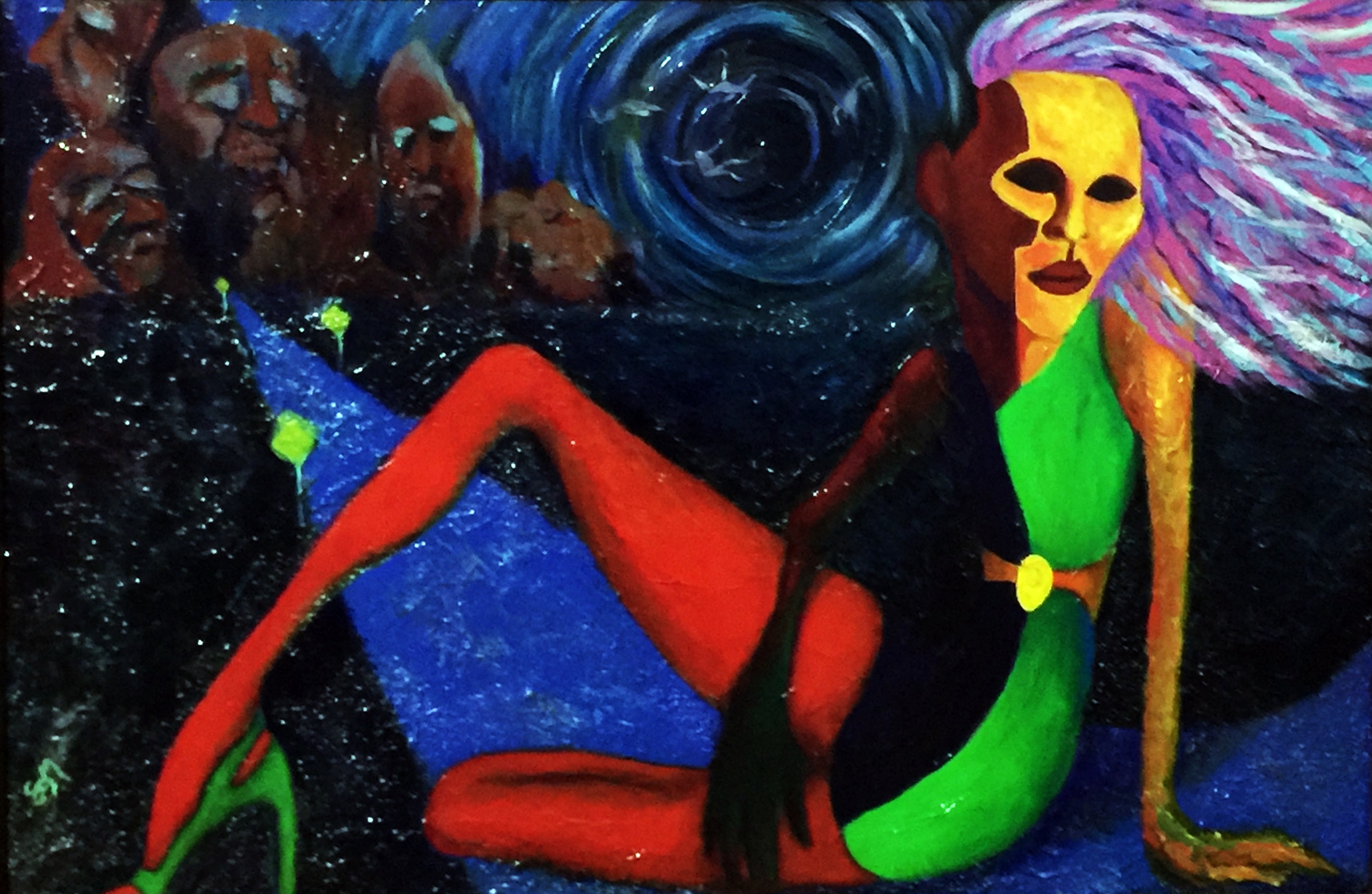 Untidy Thoughts, acrylic on 24x36 canvas