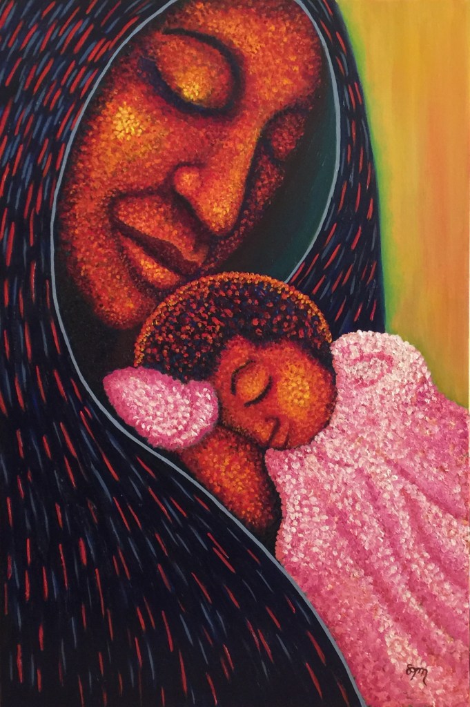 Madonna and Child, oil on 24x30 canvas