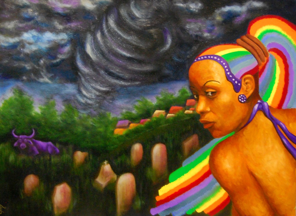 Oya Summons the Storm, oil on 18x24 canvas